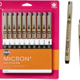 SAKURA Pigma Micron Black Ink Multi-tip Set, 10 Pack